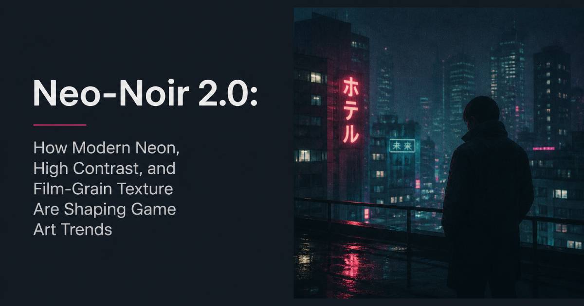 Neo-Noir 2.0: How Modern Neon, High Contrast, and Film-Grain Texture Are Shaping Game Art Trends